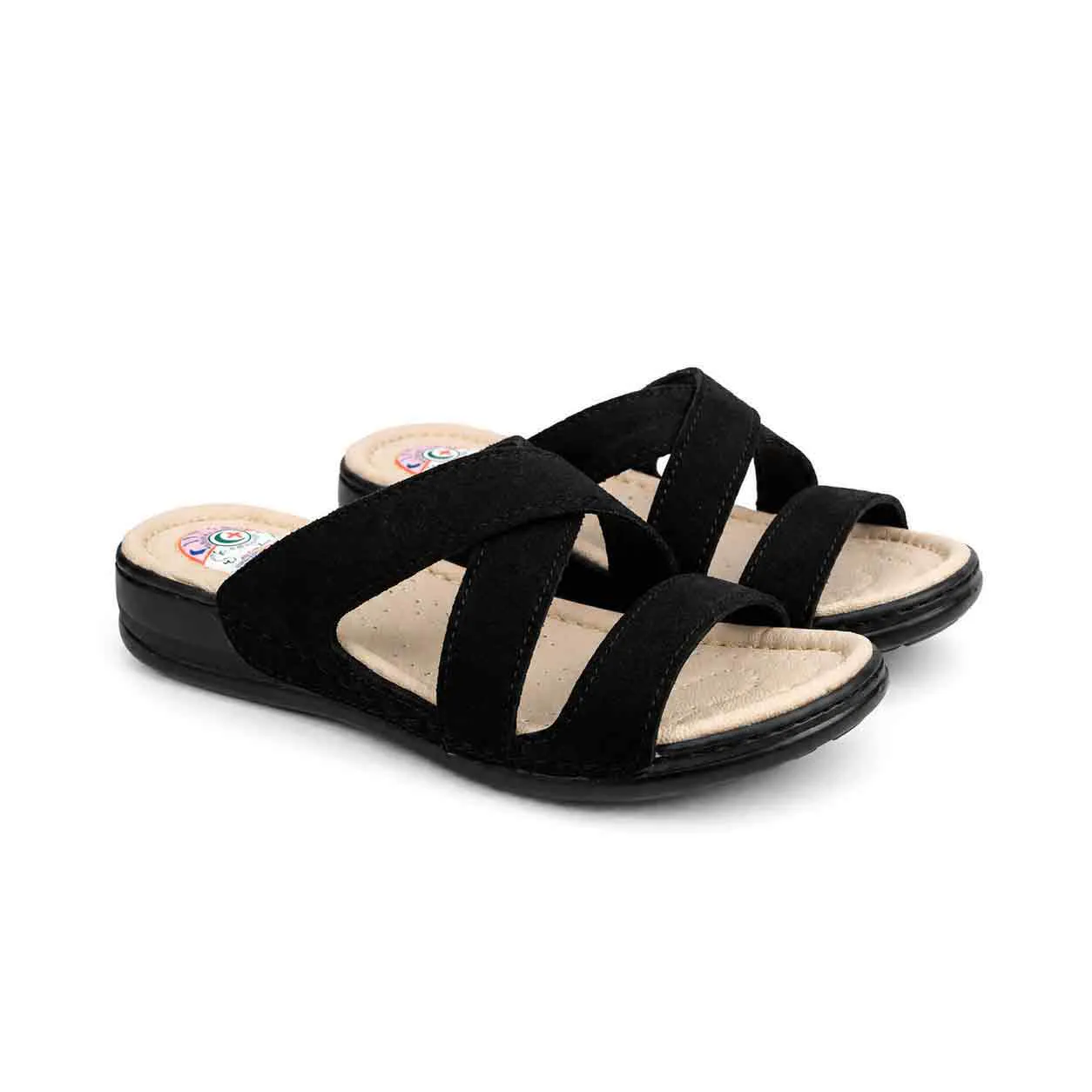 Sandale médicale Confort pour femme 502 noir daim miniature